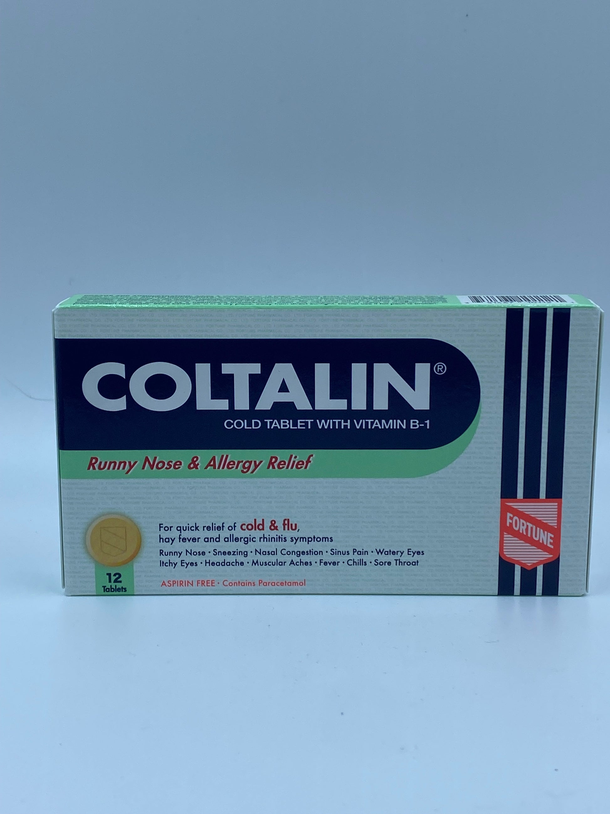 幸福傷風素 (12粒) FORTUNE COLTALIN COLD&FLU/ALLERGY FORMULA(12'S)