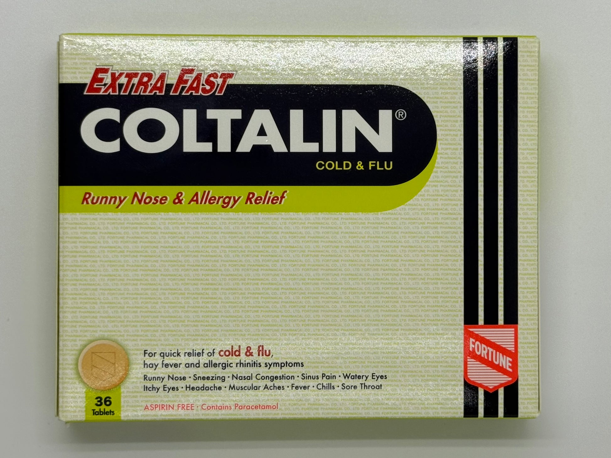 幸福速效傷風感冒素 FORTUNE COLTALIN COLD&FLU EXTRA FAST (36'S)