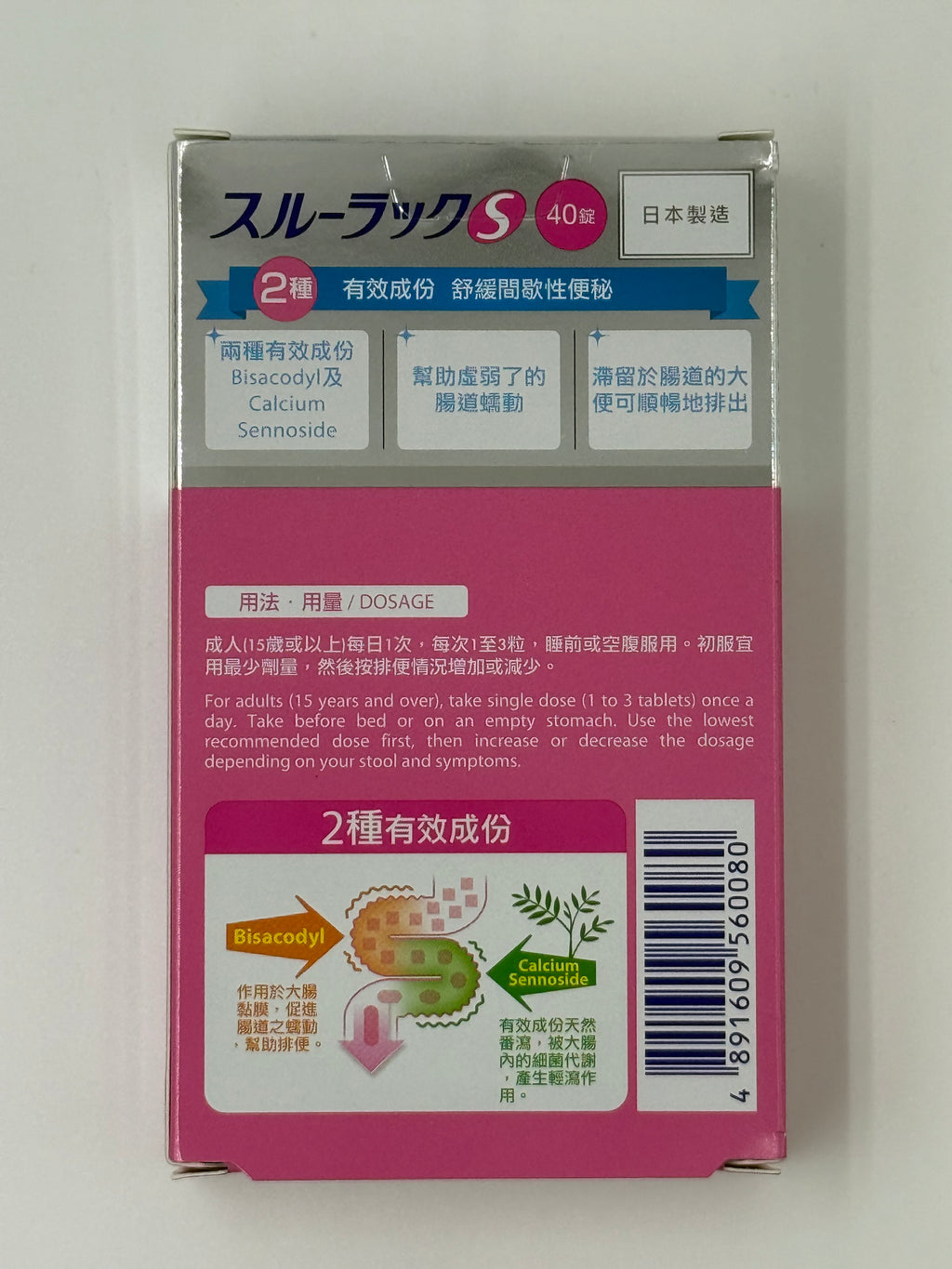 日本白兔牌 便秘糖衣丸 40'S SURULAC S ENTERIC COATED TABLETS 40'S