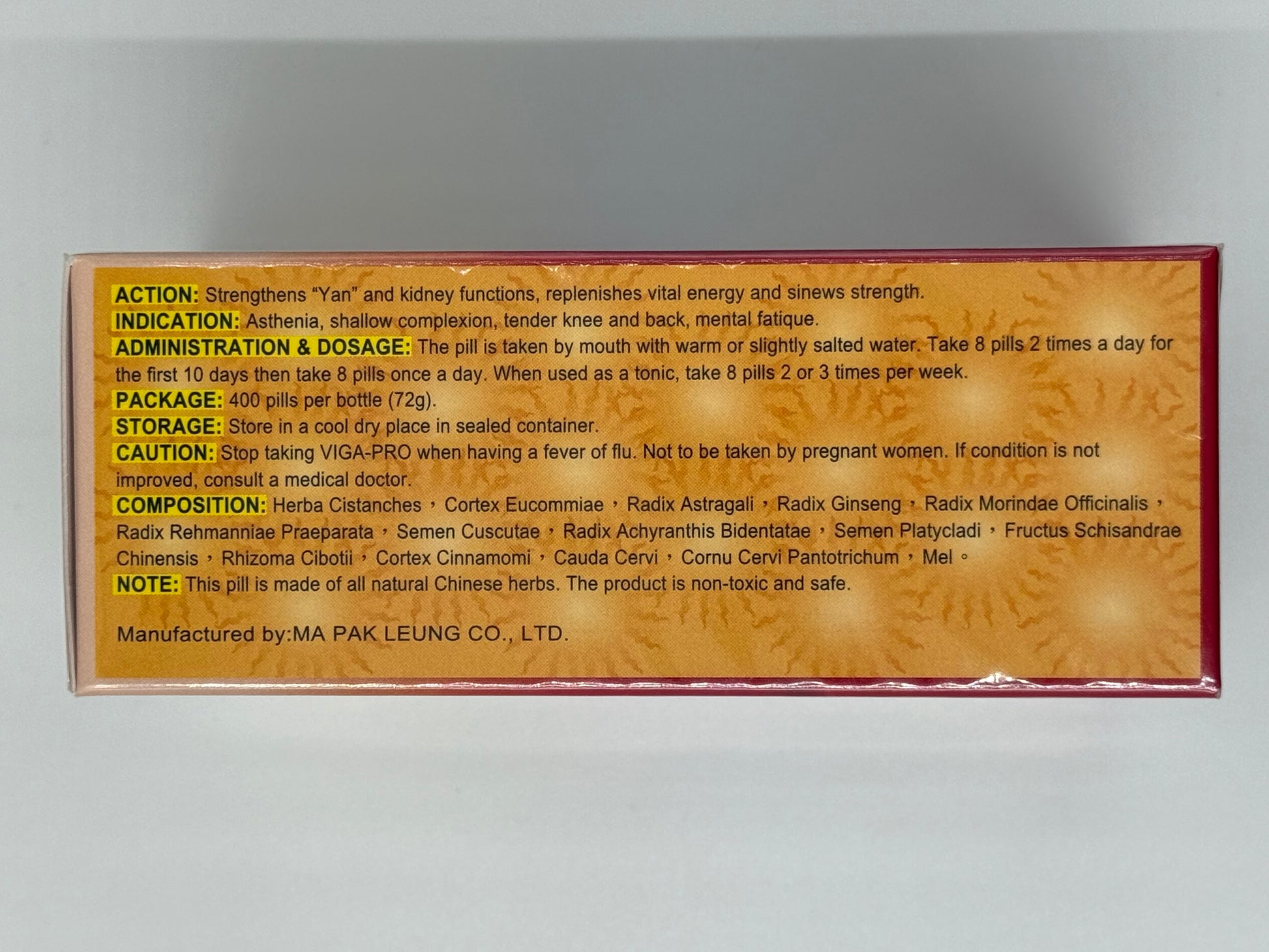 馬百良強身海狗丸400粒 MA PAK LEUNG VIGA-PRO PILL 400'S