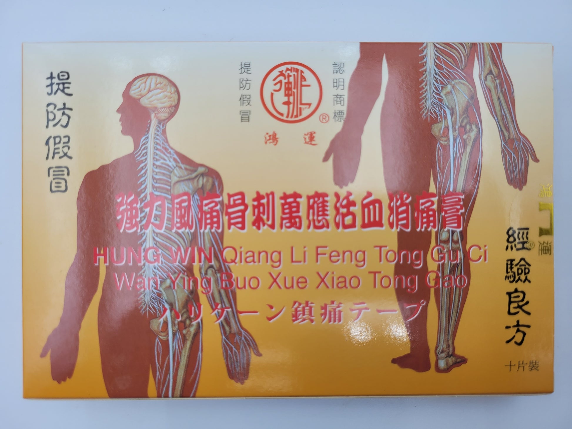 鴻運 強力風痛骨刺萬應活血消痛膏貼 (10片裝)