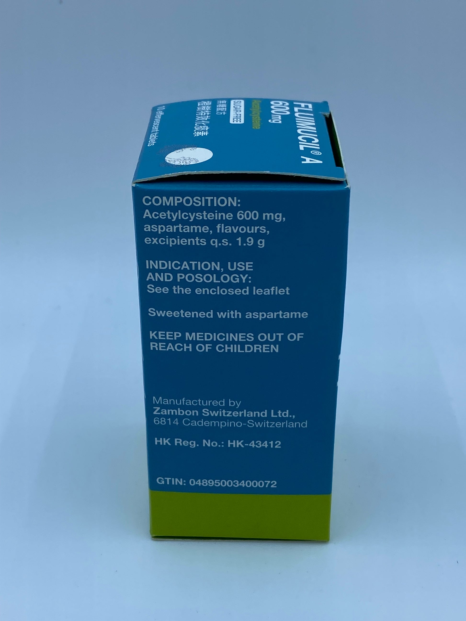 橙樹特效化痰素 A600 (無糖水溶片)10粒 Fluimucil A600 Effervescent Tablets (Sugar-Free)10 Tablets