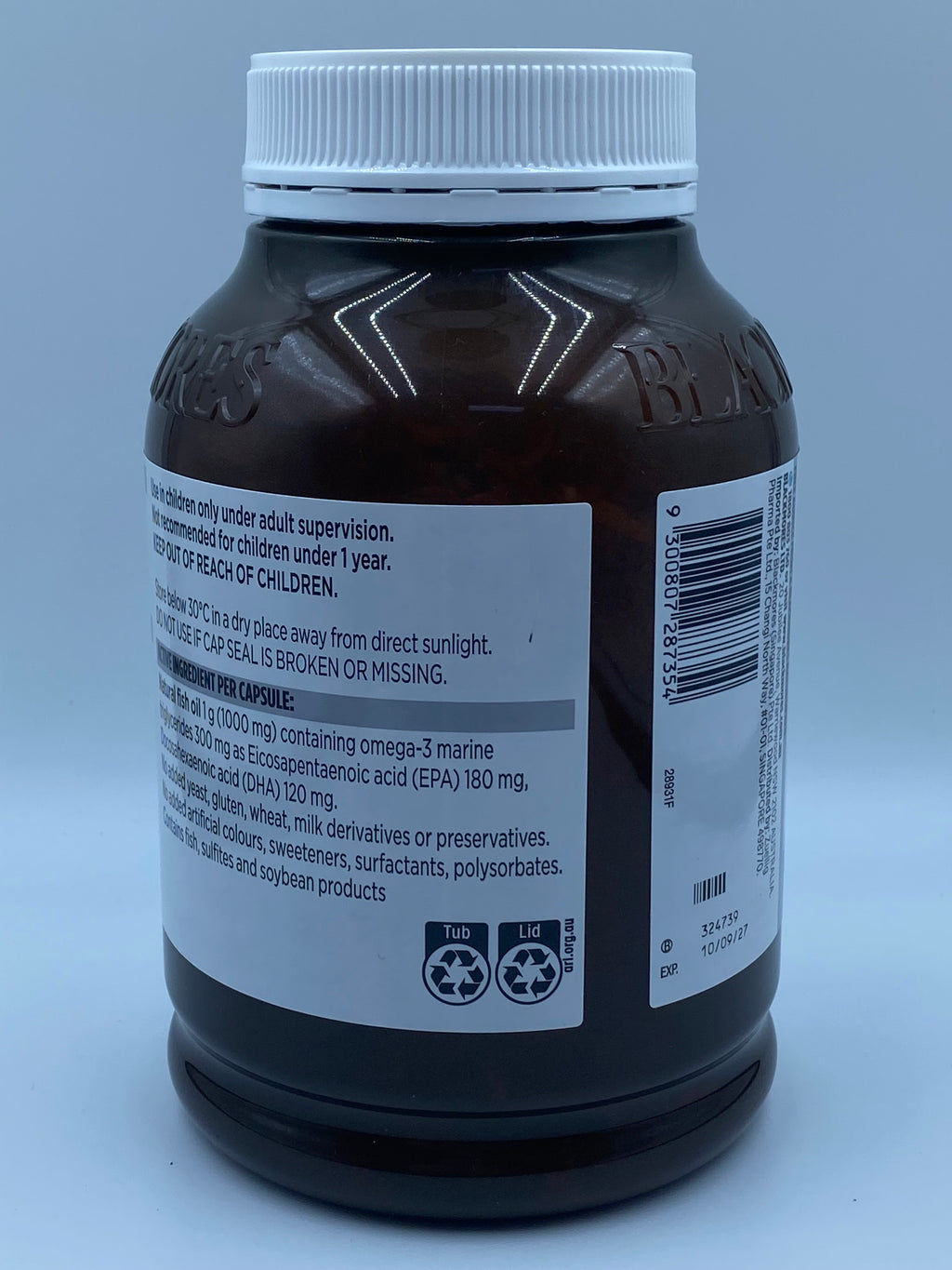 BLACKMORES無腥味魚油 400'S BLACKMORES ODOURLESS FISH OIL 1000 400'S