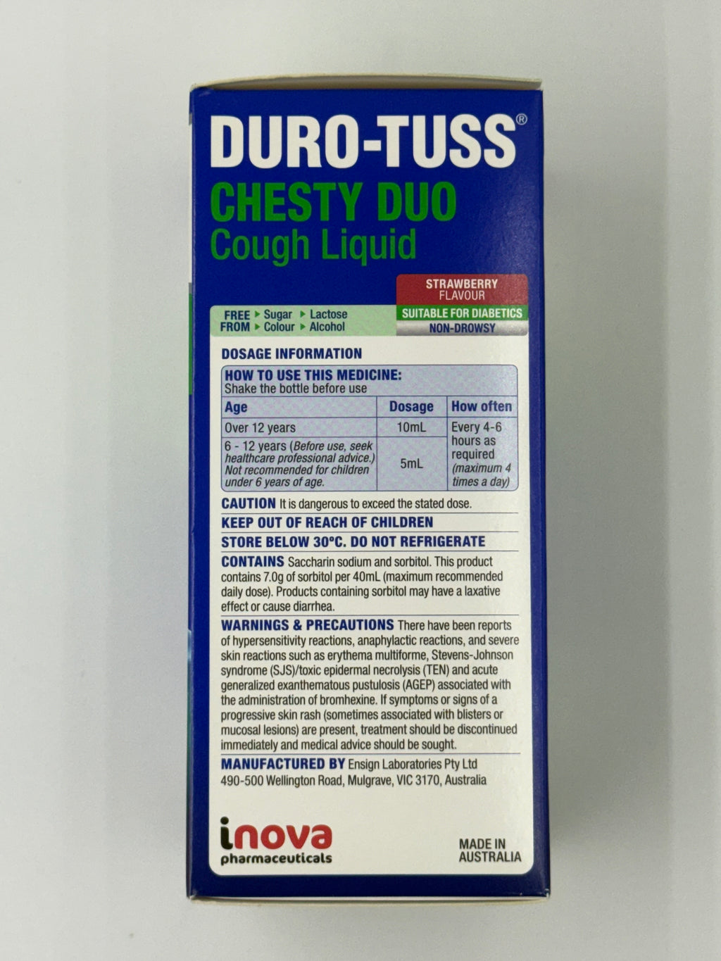 咳樂治雙效化痰咳水(士多啤梨味)  200毫升 DURO-TUSS CHESTY DUO COUGH LIQUID 200ML