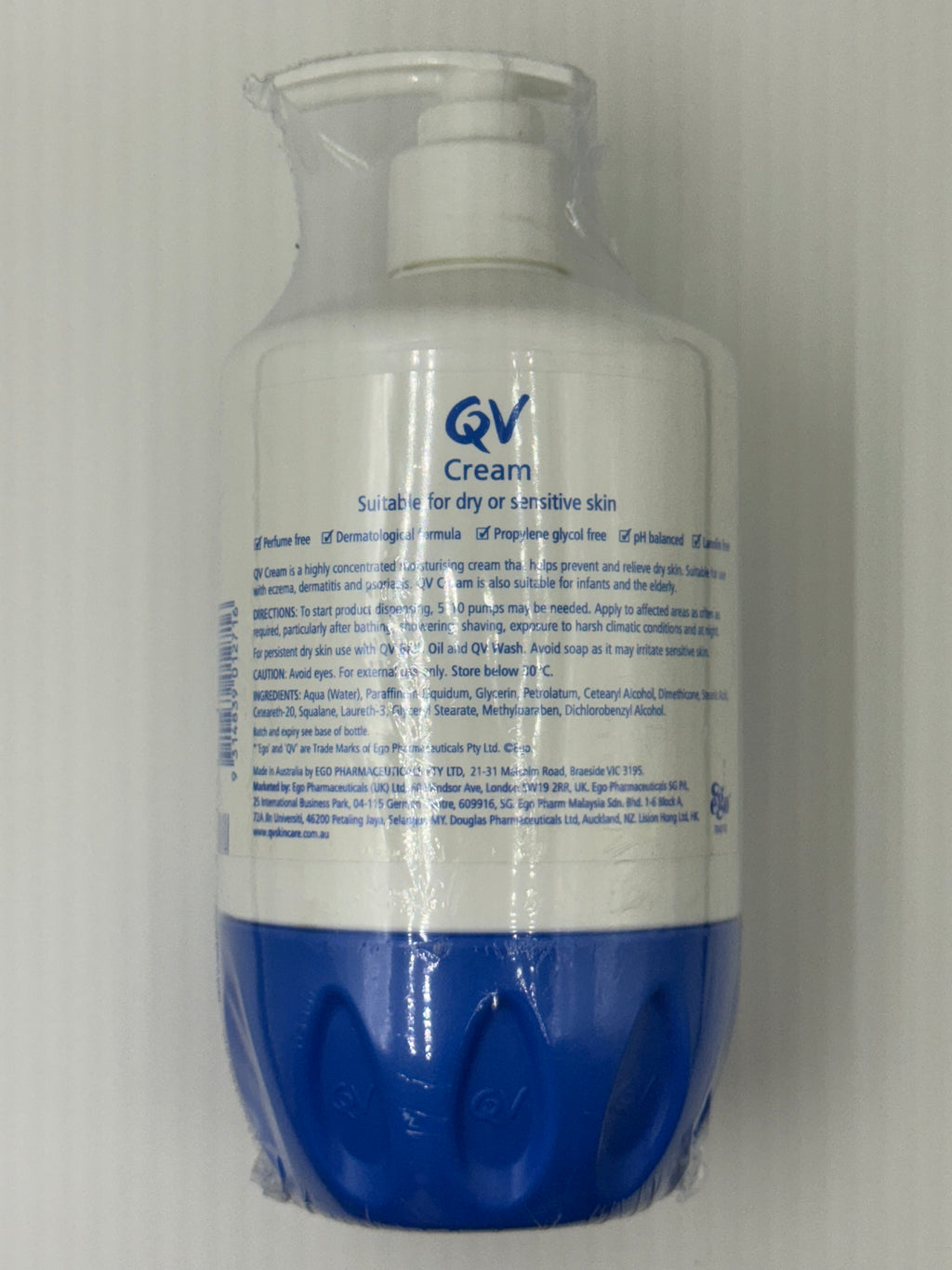 EGO QV按壓式潤膚霜雪花膏500g EGO QV CREAM 500G