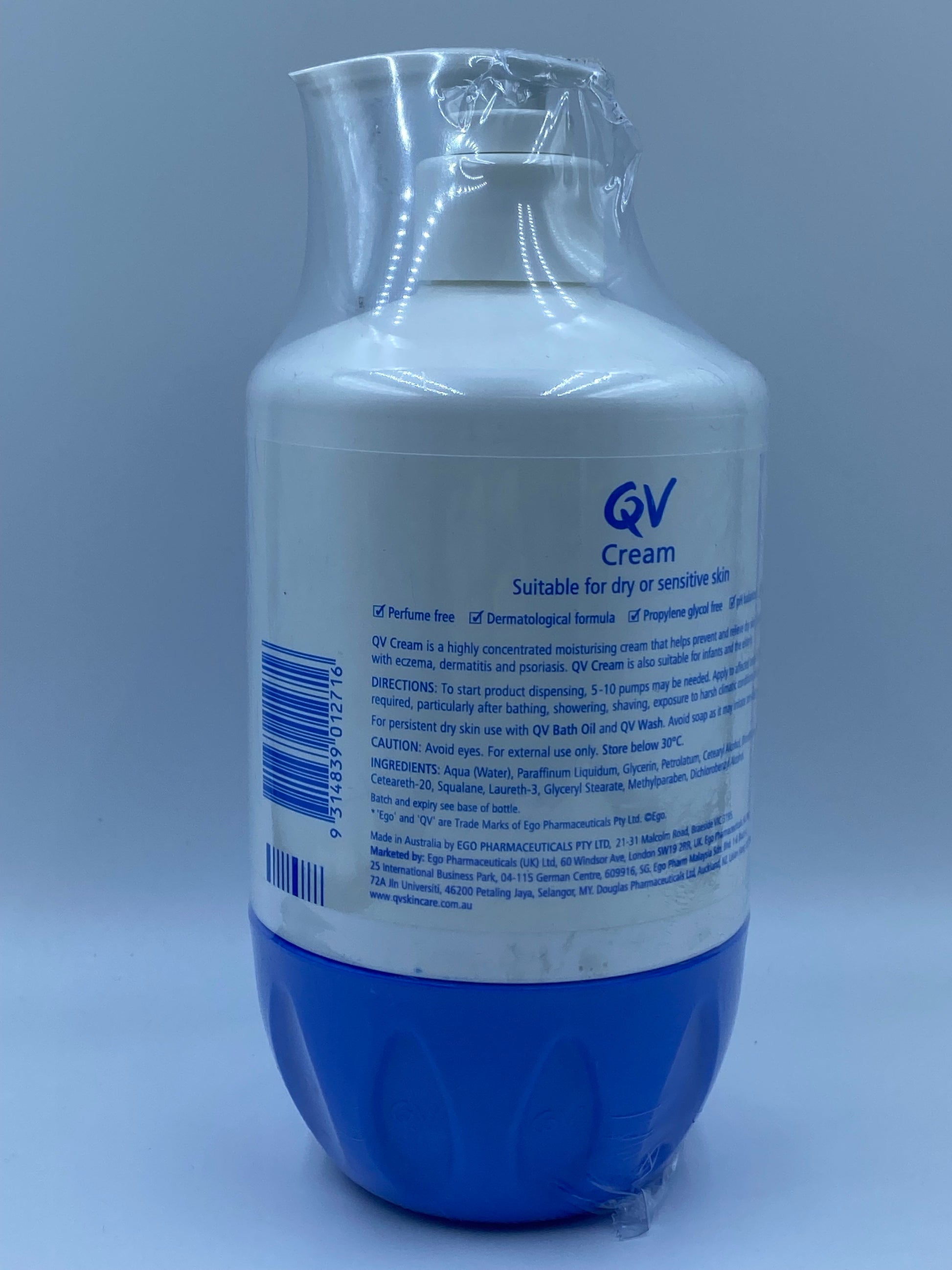 EGO QV按壓式潤膚霜雪花膏500g EGO QV CREAM 500G